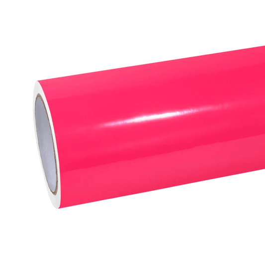 Teowrap Glossy Fluorescent Pink Car Vinyl Wrap Basic